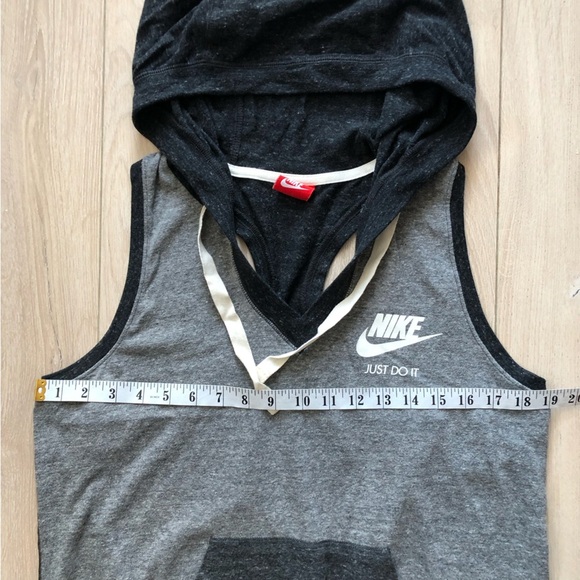 Nike Racerback Hooded V Neck Tank Top in Grey Size L - Picture 5 of 11